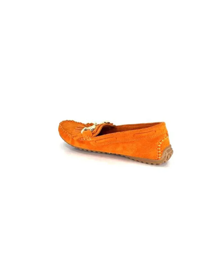 gloria Ivoire Rk13 Daim Orange*Femme Mocassins