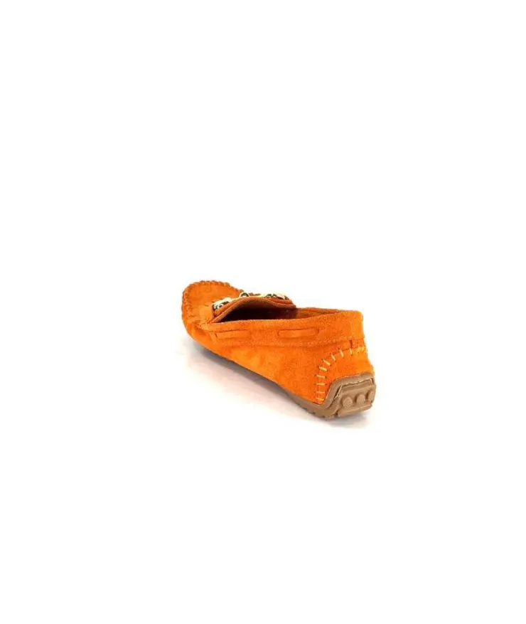 gloria Ivoire Rk13 Daim Orange*Femme Mocassins