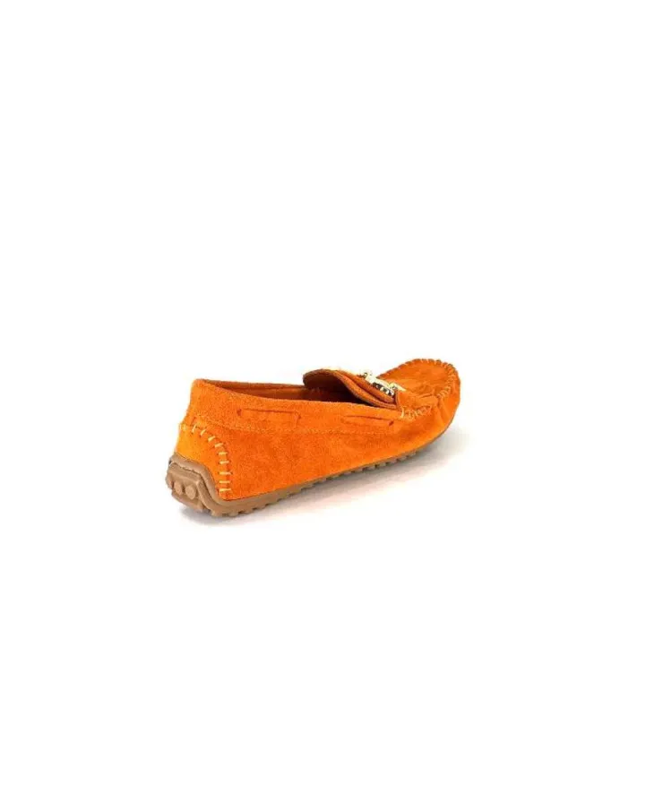 gloria Ivoire Rk13 Daim Orange*Femme Mocassins