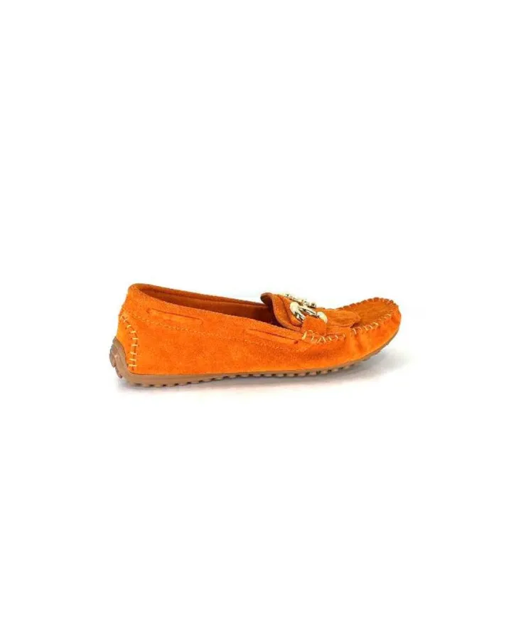 gloria Ivoire Rk13 Daim Orange*Femme Mocassins