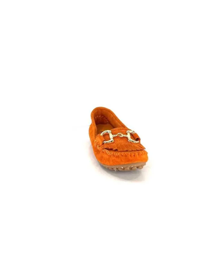 gloria Ivoire Rk13 Daim Orange*Femme Mocassins