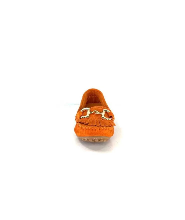 gloria Ivoire Rk13 Daim Orange*Femme Mocassins