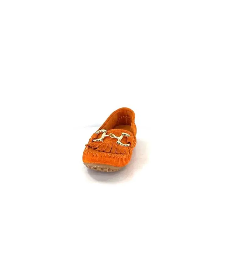 gloria Ivoire Rk13 Daim Orange*Femme Mocassins