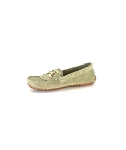 gloria Ivoire Rk13 Daim Vert*Femme Mocassins
