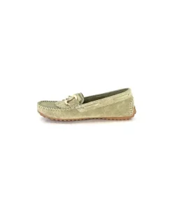 gloria Ivoire Rk13 Daim Vert*Femme Mocassins