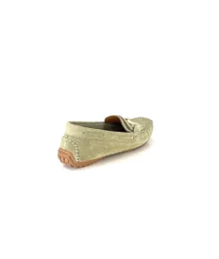 gloria Ivoire Rk13 Daim Vert*Femme Mocassins