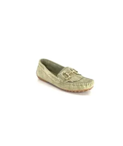 gloria Ivoire Rk13 Daim Vert*Femme Mocassins