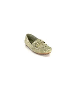 gloria Ivoire Rk13 Daim Vert*Femme Mocassins