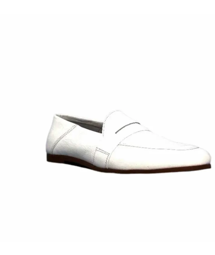 gloria Ivoire S05 Cuir Blanc*Femme Mocassins