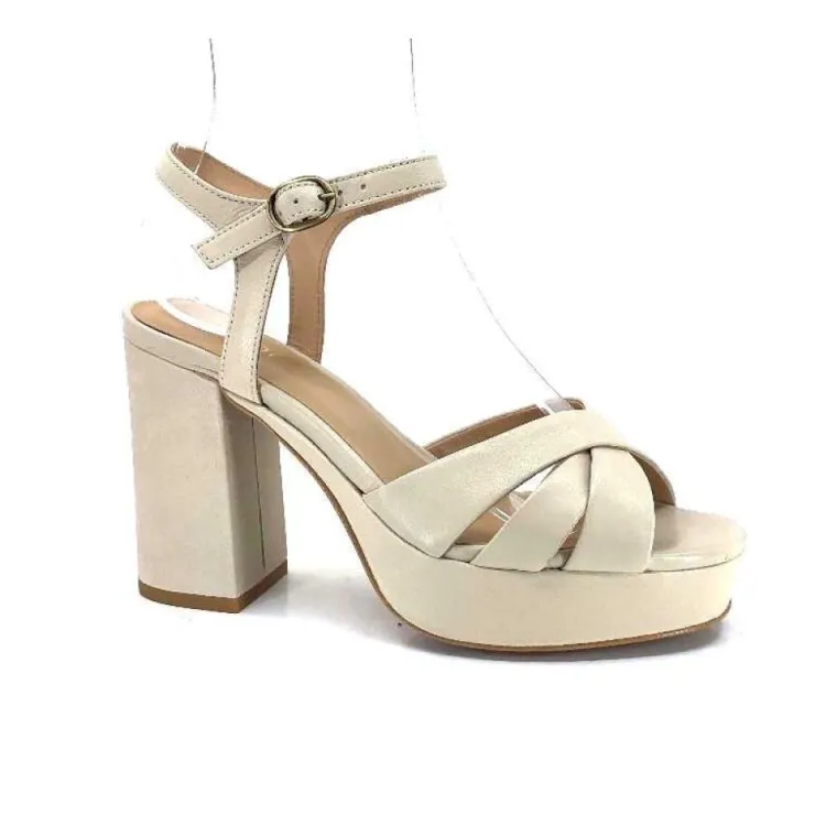 Ivoire0352a Ivoire S525 Cuir Creme*Femme Plateformes