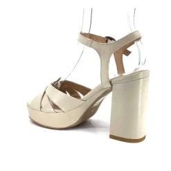 Ivoire0352a Ivoire S525 Cuir Creme*Femme Plateformes