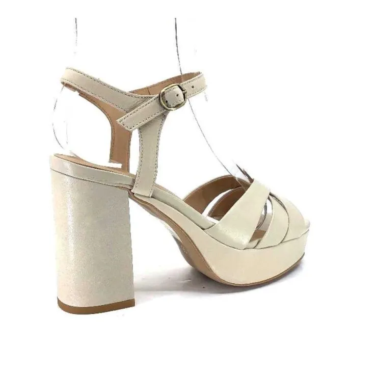 Ivoire0352a Ivoire S525 Cuir Creme*Femme Plateformes