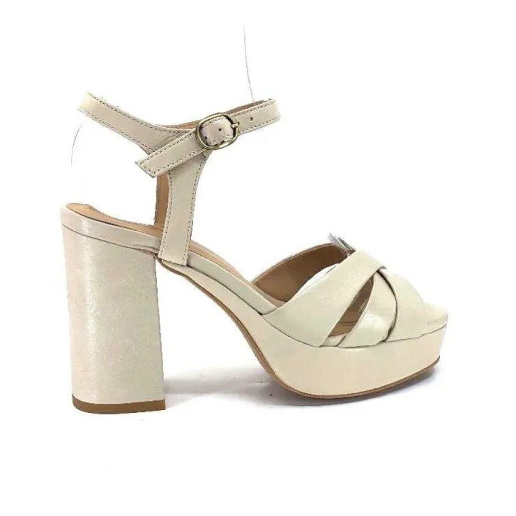 Ivoire0352a Ivoire S525 Cuir Creme*Femme Plateformes