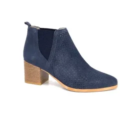 Ivoire0352a Ivoire S674 Cuir Daim Bleu Marine*Femme Bottines Eté