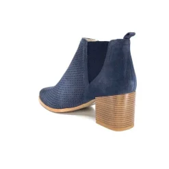 Ivoire0352a Ivoire S674 Cuir Daim Bleu Marine*Femme Bottines Eté