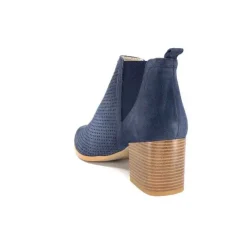 Ivoire0352a Ivoire S674 Cuir Daim Bleu Marine*Femme Bottines Eté
