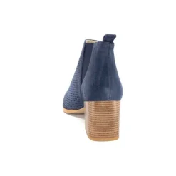 Ivoire0352a Ivoire S674 Cuir Daim Bleu Marine*Femme Bottines Eté