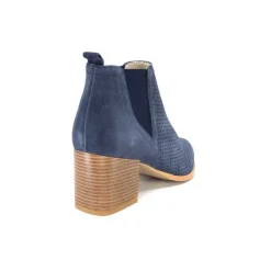Ivoire0352a Ivoire S674 Cuir Daim Bleu Marine*Femme Bottines Eté