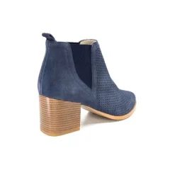Ivoire0352a Ivoire S674 Cuir Daim Bleu Marine*Femme Bottines Eté