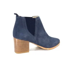 Ivoire0352a Ivoire S674 Cuir Daim Bleu Marine*Femme Bottines Eté