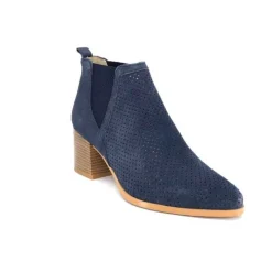 Ivoire0352a Ivoire S674 Cuir Daim Bleu Marine*Femme Bottines Eté