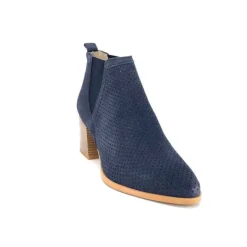 Ivoire0352a Ivoire S674 Cuir Daim Bleu Marine*Femme Bottines Eté