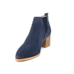 Ivoire0352a Ivoire S674 Cuir Daim Bleu Marine*Femme Bottines Eté