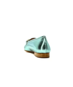 eclair paris Ivoire S102 Cuir Metal Turquoise*Femme Mocassins