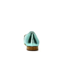 eclair paris Ivoire S102 Cuir Metal Turquoise*Femme Mocassins