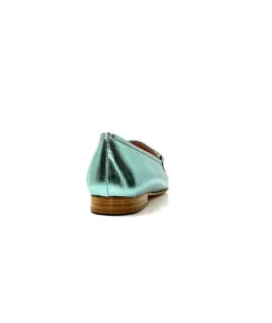 eclair paris Ivoire S102 Cuir Metal Turquoise*Femme Mocassins