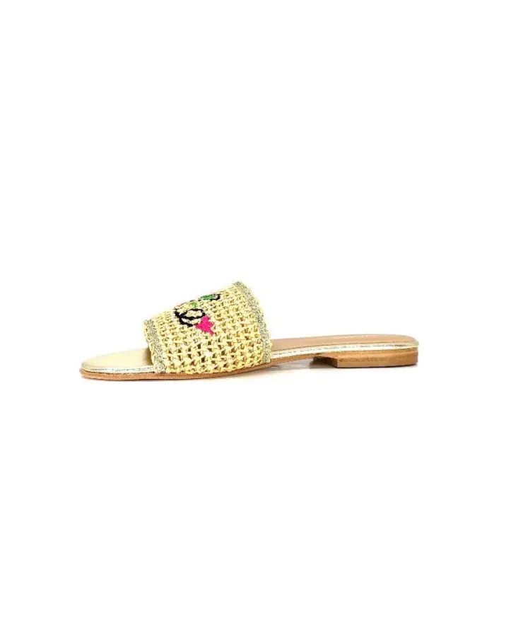 fiorina Ivoire S190 Raphia Beige*Femme Mules