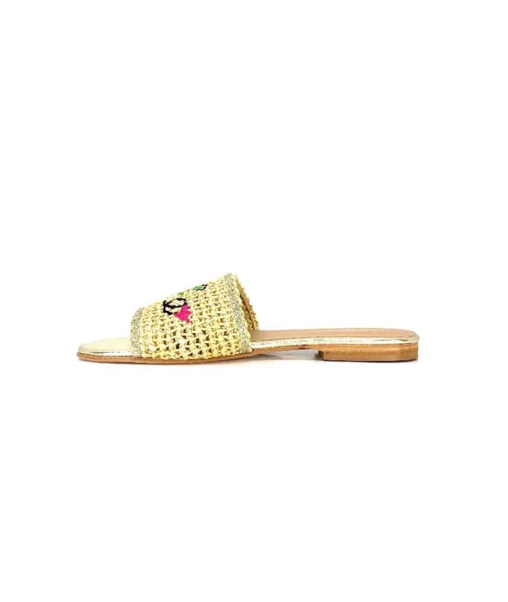 fiorina Ivoire S190 Raphia Beige*Femme Mules