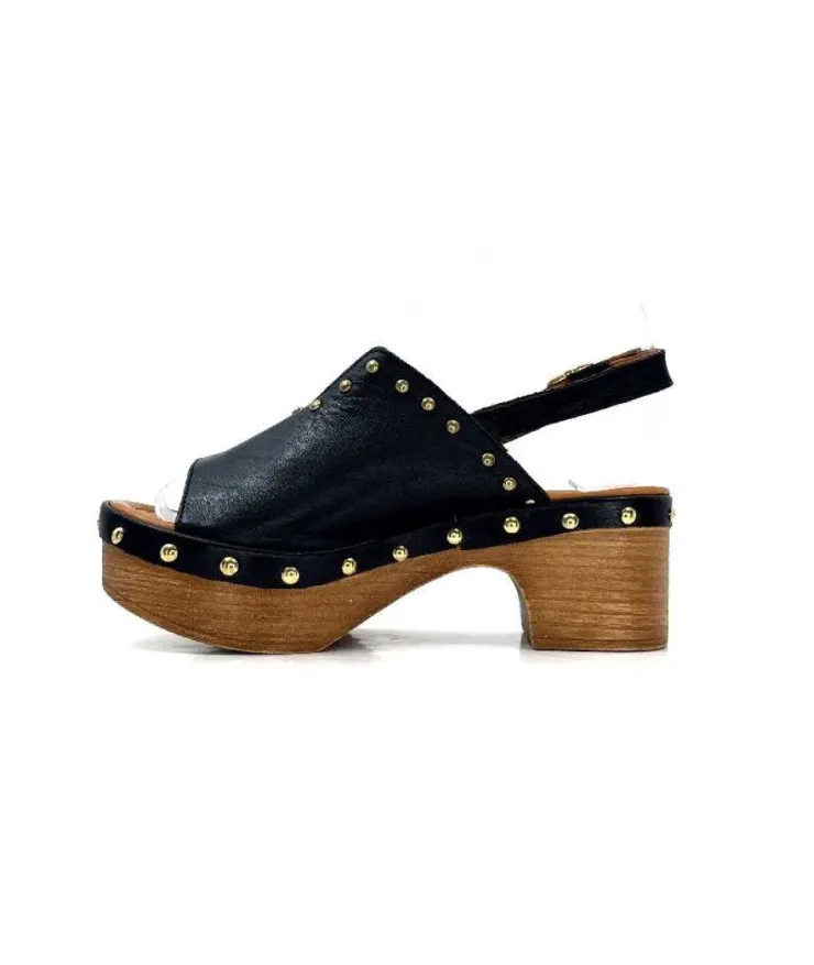 gloria Ivoire Tkn05 Cuir Noir*Femme Plateformes