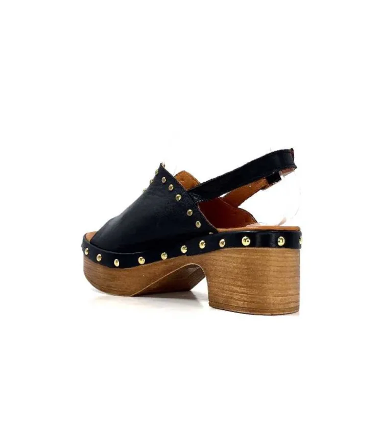 gloria Ivoire Tkn05 Cuir Noir*Femme Plateformes