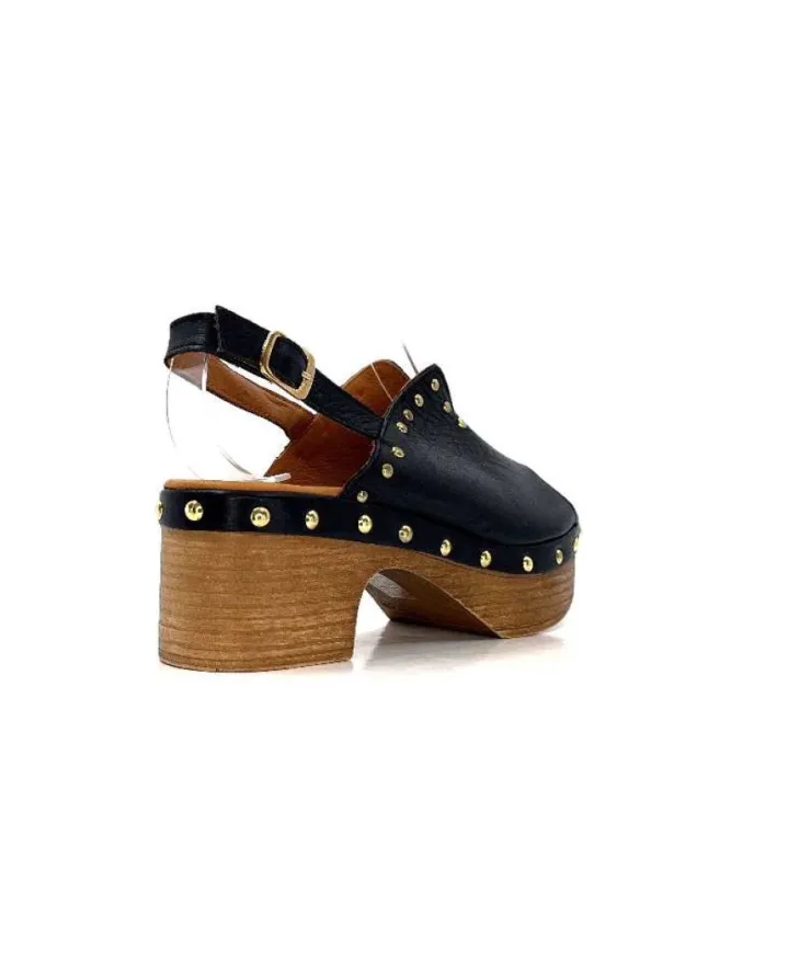 gloria Ivoire Tkn05 Cuir Noir*Femme Plateformes