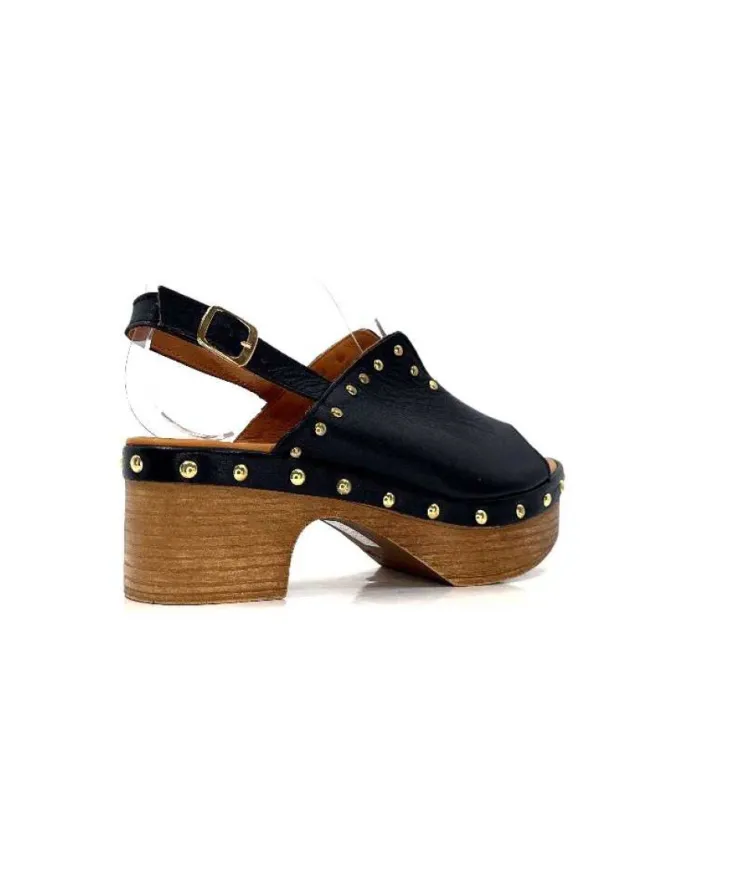 gloria Ivoire Tkn05 Cuir Noir*Femme Plateformes