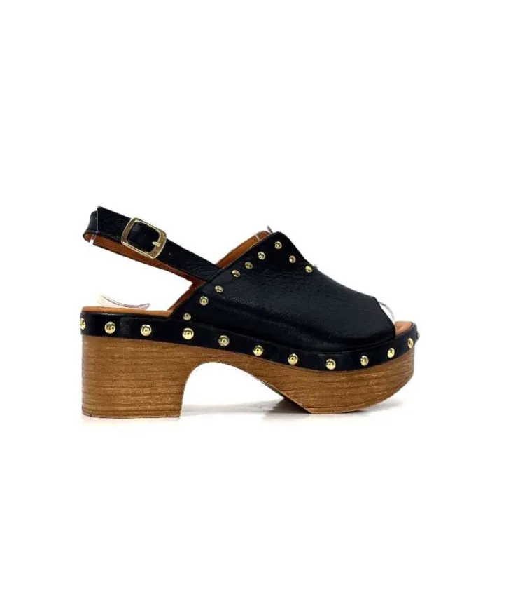 gloria Ivoire Tkn05 Cuir Noir*Femme Plateformes