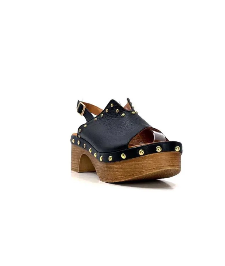 gloria Ivoire Tkn05 Cuir Noir*Femme Plateformes