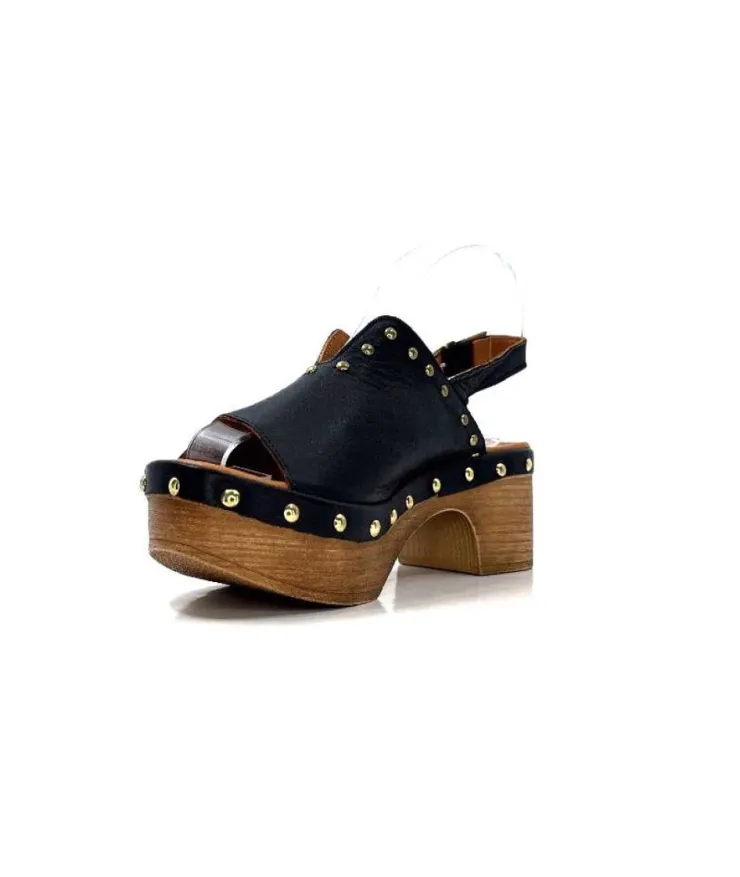 gloria Ivoire Tkn05 Cuir Noir*Femme Plateformes
