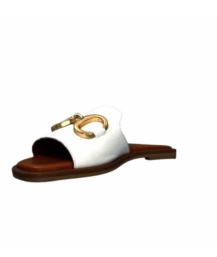 gloria Ivoire Tml 27 Cuir Blanc*Femme Mules
