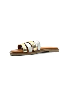 gloria Ivoire Tml 28 Cuir Blanc Or*Femme Mules