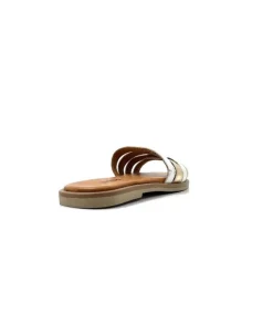 gloria Ivoire Tml 28 Cuir Blanc Or*Femme Mules