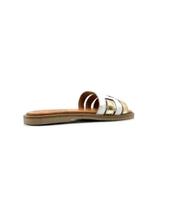 gloria Ivoire Tml 28 Cuir Blanc Or*Femme Mules