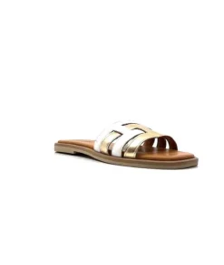 gloria Ivoire Tml 28 Cuir Blanc Or*Femme Mules