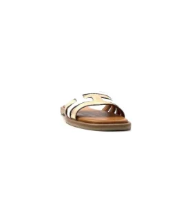 gloria Ivoire Tml 28 Cuir Blanc Or*Femme Mules