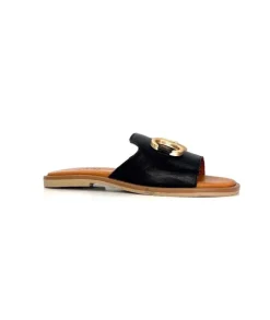 gloria Ivoire Tml 27 Cuir Noir*Femme Mules