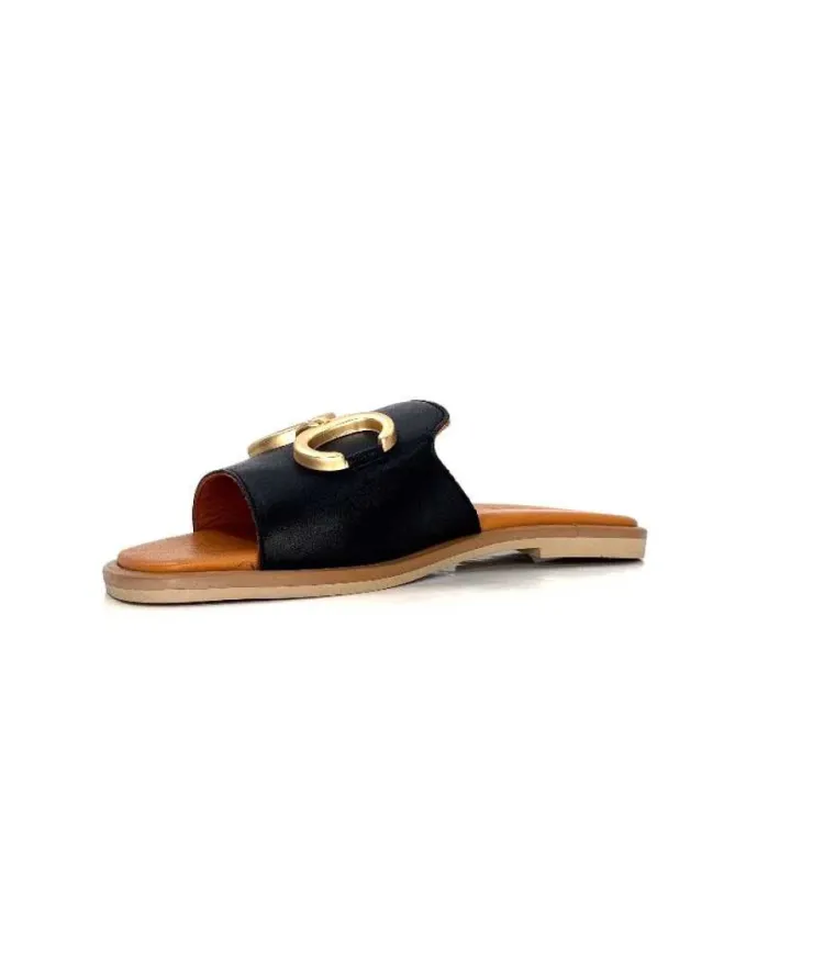 gloria Ivoire Tml 27 Cuir Noir*Femme Mules