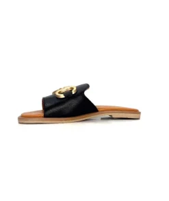 gloria Ivoire Tml 27 Cuir Noir*Femme Mules