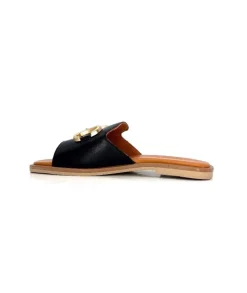gloria Ivoire Tml 27 Cuir Noir*Femme Mules
