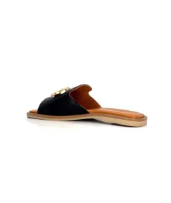 gloria Ivoire Tml 27 Cuir Noir*Femme Mules